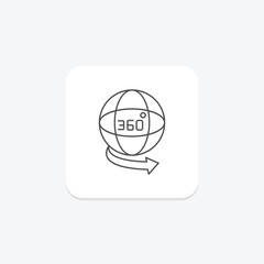 360 degree image thinline icon , vector, pixel perfect, illustrator file