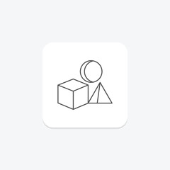 3d environment thinline icon , vector, pixel perfect, illustrator file