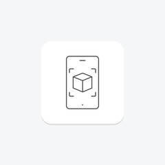 Mobile 3D Design thinline icon , vector, pixel perfect, illustrator file