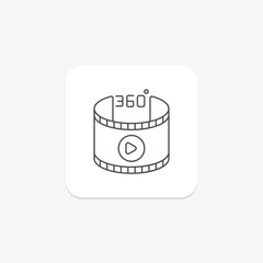 Panoramic Video thinline icon , vector, pixel perfect, illustrator file