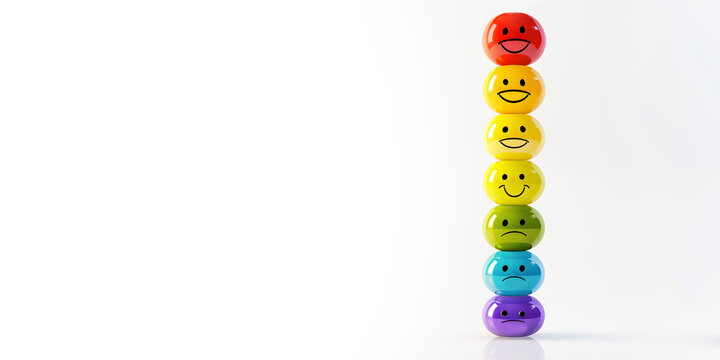 colorful emotional guidance scale group of figure icon	