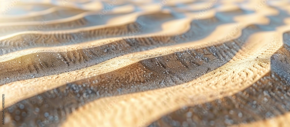Poster close up view of a rippled sand wave texture with copy space image