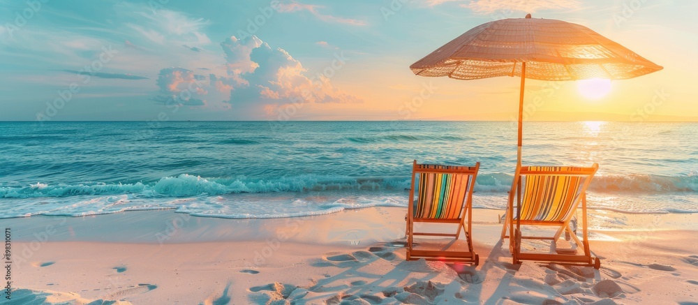 Poster Beach setting with copy space image