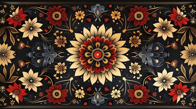 Trademarked design, unique pattern, flat design illustration