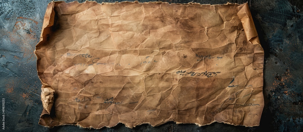 Poster an aged paper with abundant copy space for adding text