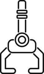 Simple icon of a robotic arm gripper holding an object, representing automation technology