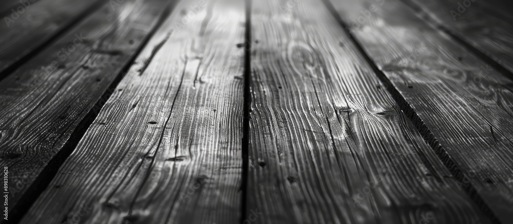 Aufkleber Abstract black and white wooden plank texture with a blurred focus ideal as a background for adding text or design with copy space image