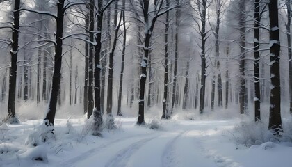 Fototapeta premium Winter Forest Full of Snow