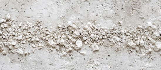 Close up shot of a rough cement background with small white stones creating a textured surface ideal for copy space image