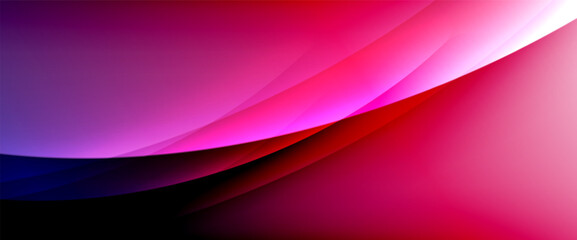 Dynamic flowing waves on gradient color background. Vector illustration For Wallpaper, Banner, Background, Card, Book Illustration, landing page