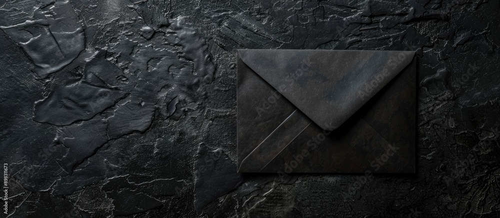 Aufkleber dark envelope on a black backdrop with copy space image