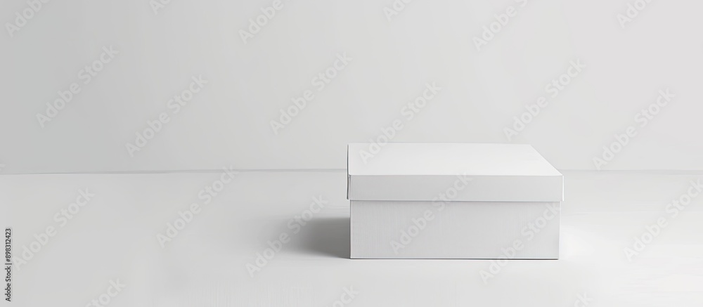 Poster a card box placed on a plain white backdrop perfect for showcasing with copy space image
