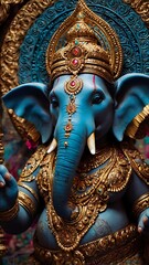 Hindu God Ganesha on background on the occasion of Ganesh Chaturthi,