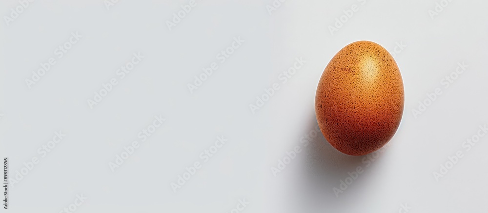 Poster A brown egg displayed on a simple white backdrop in a copy space image