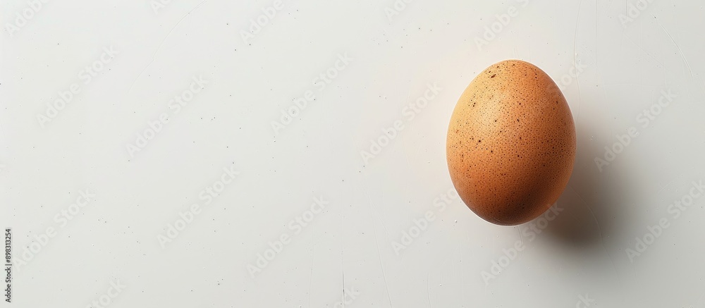 Poster A brown egg displayed on a simple white backdrop in a copy space image
