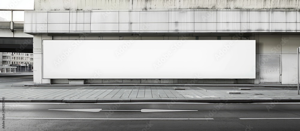 Poster A big empty billboard on a street wall displaying banners with available copy space image for personalization