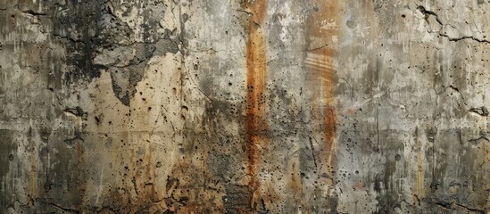 Obraz premium An aged wall with weathered cement providing a grungy backdrop with space for text or images displaying an abstract texture marked by numerous scratches. Creative banner. Copyspace image