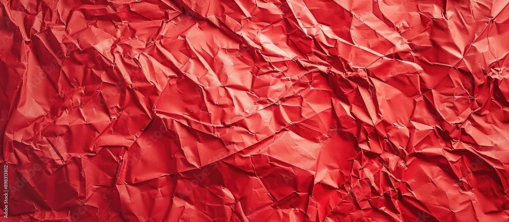 Aufkleber Crumpled red paper texture providing high quality background with ample copy space image for text