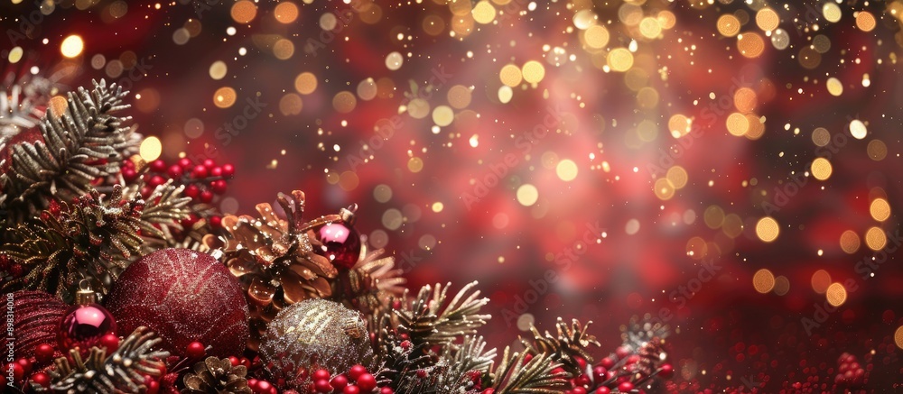 Poster christmas and new year s holiday themed background featuring a christmas border and available copy s