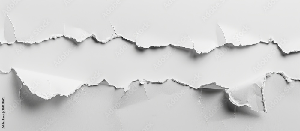 Poster collection of ripped white paper on a gray background with copy space image