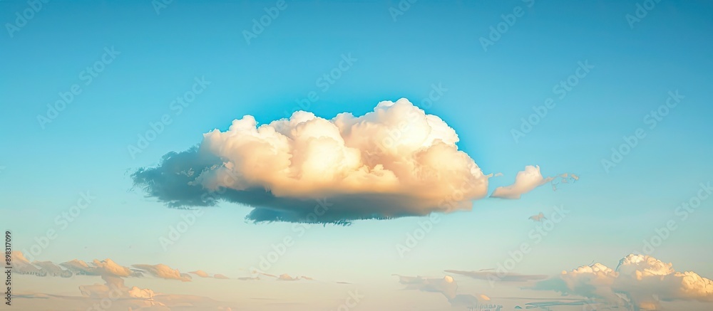 Aufkleber a cloud against a blue sky creating a serene copy space image