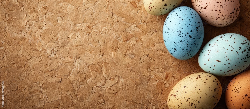 Poster cork background with easter egg copy space image