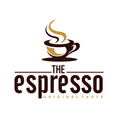 espresso coffee shop logo badge in vintage style