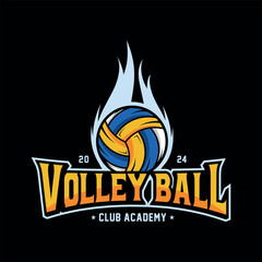Volleyball sport logo design vector illustration