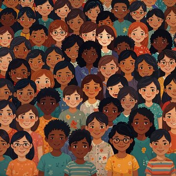 Global Celebration: Diverse Children Coming Together in Joy