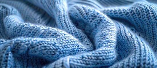 Detailed shot of knitted fabric with copy space image