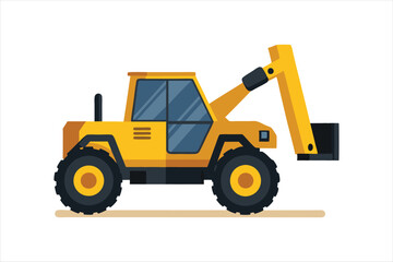 Naklejka premium realistic Telehandler Construction vehicle vector artwork illustration