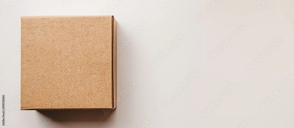 Aufkleber A brown box for shipping isolated on a white background with empty space for adding text or images ideal for miscellaneous purposes such as product photography. Creative banner. Copyspace image