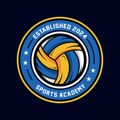 Volleyball sport logo design vector illustration