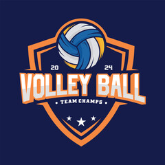 Volleyball sport logo design vector illustration