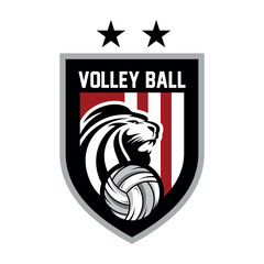 Volleyball sport logo design vector illustration