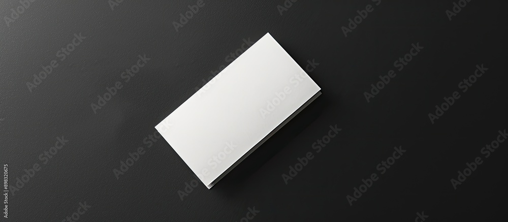 Leinwandbilder top view of a business card elegantly displayed against a black backdrop with empty space ready for 