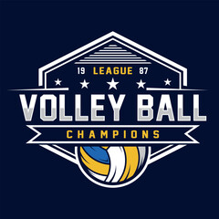 Volleyball sport logo design vector illustration