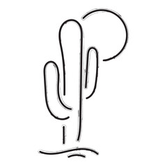 cactus brush strokes on a white background. Vector illustration.