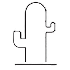 Obraz premium cactus brush strokes on a white background. Vector illustration.