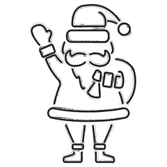 santa brush strokes on a white background. Vector illustration.