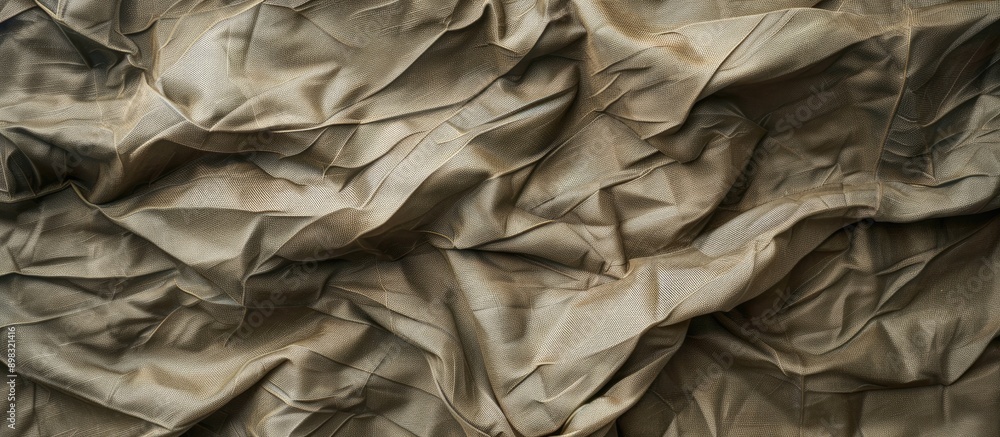 Poster detailed texture of crumpled fabric with visible threads in a fabric art background with copy space 