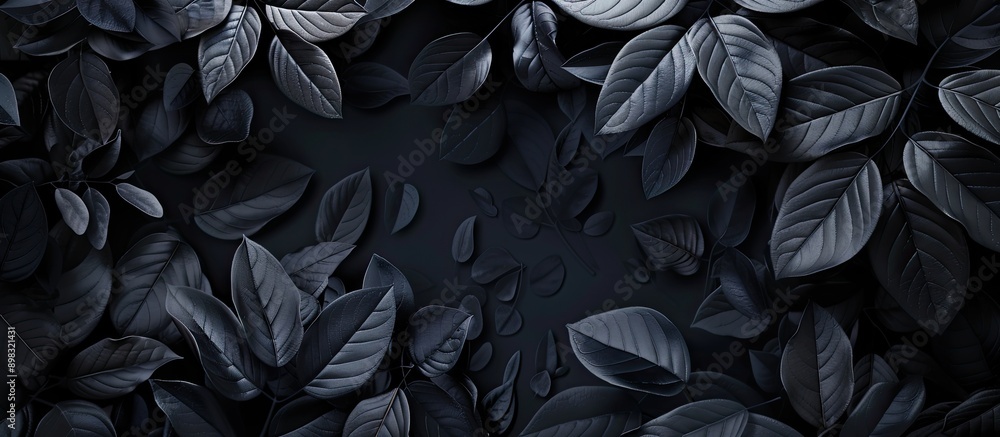 Poster a dark backdrop with glossy foliage surrounding a copy space image