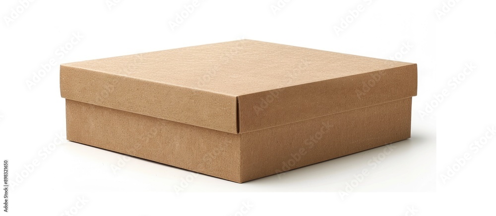 Aufkleber A brown box for shipping isolated on a white background with empty space for adding text or images ideal for miscellaneous purposes such as product photography. Creative banner. Copyspace image