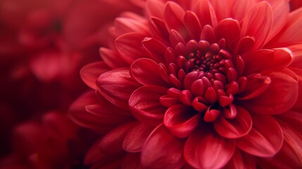  A red flower in focus, blooming at midday with a softly blurred background