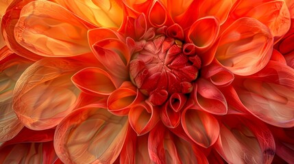  A tight shot of a red-and-yellow flower, with water beads on its petals and the flower's center gleaming