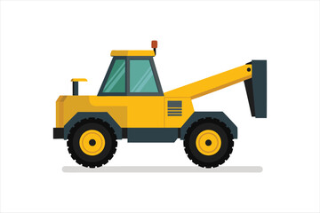  realistic Telehandler Construction vehicle vector artwork illustration