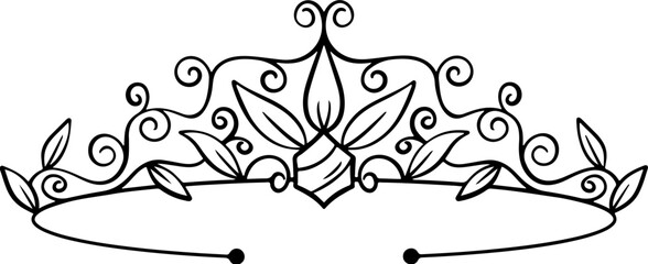 elegant wedding tiara with crystals and leaves © YAYORE
