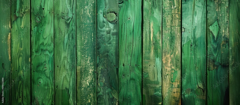 Poster close up textured wooden background in a vibrant green shade with copy space image