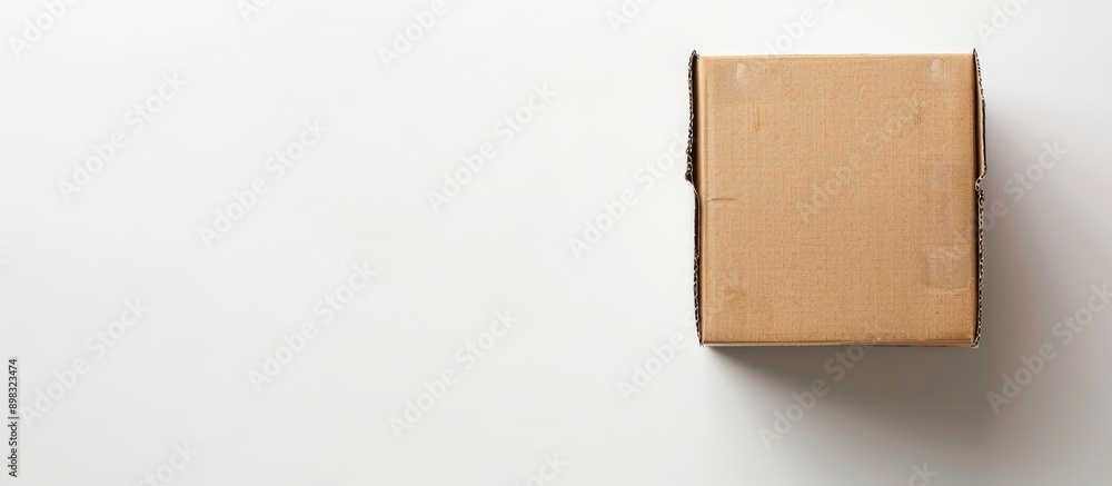 Aufkleber A cardboard box on a white background ideal for design presentations with copy space image