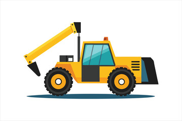  realistic Telehandler Construction vehicle vector artwork illustration